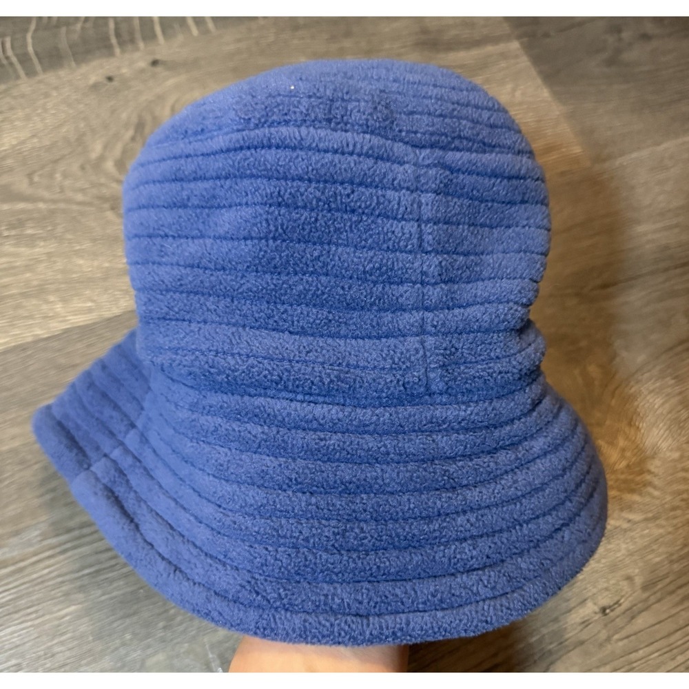 Vintage Lands End Blue Women's Classical Ribbed Hat Flapper Style Soft S/M